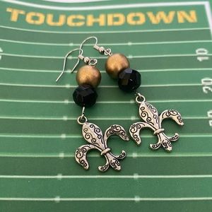 Handmade beaded earrings with charm